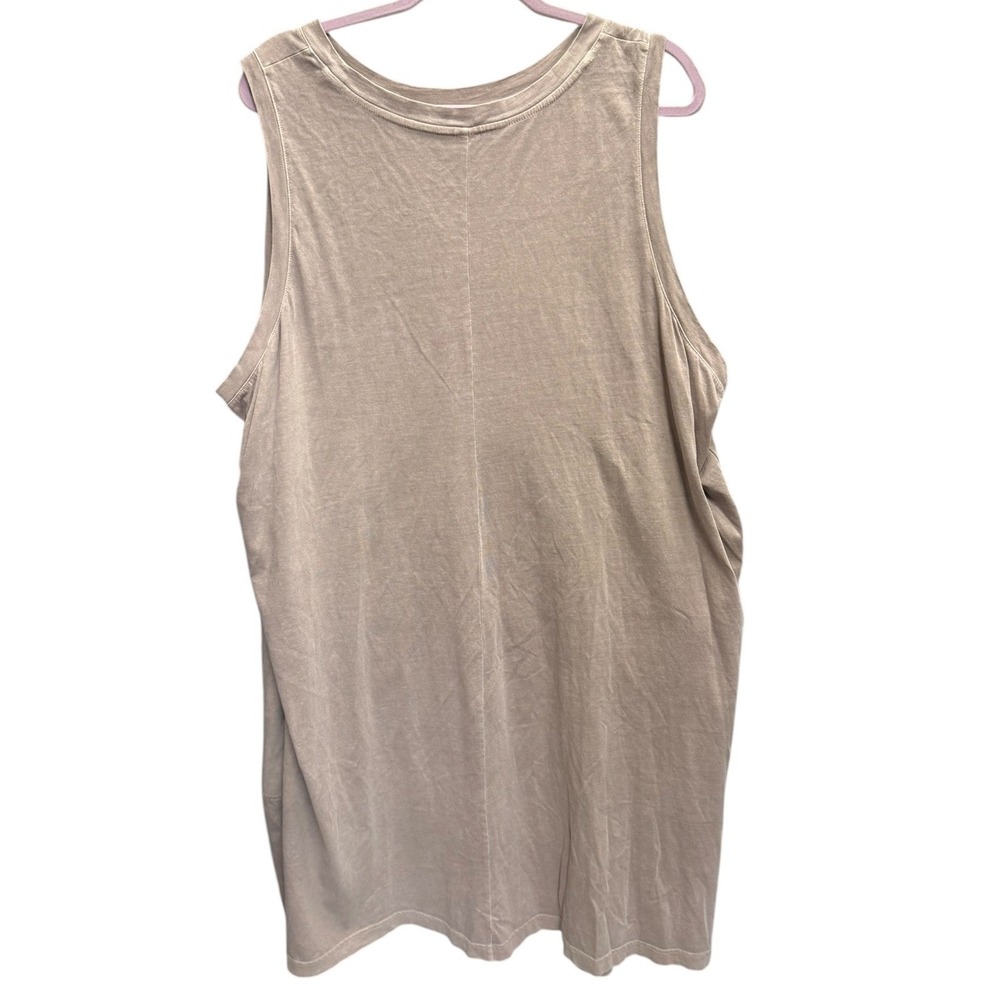 Old Navy Tank Dress Womens 4X Tan Excellent Sleeveless Cotton Pocket Shift Midi - Picture 2 of 8